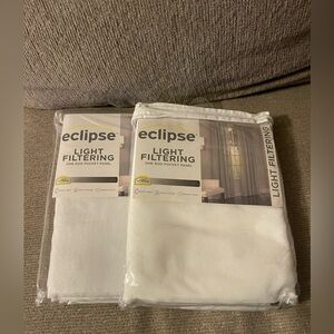 Eclipse Light Filtering White Curtains